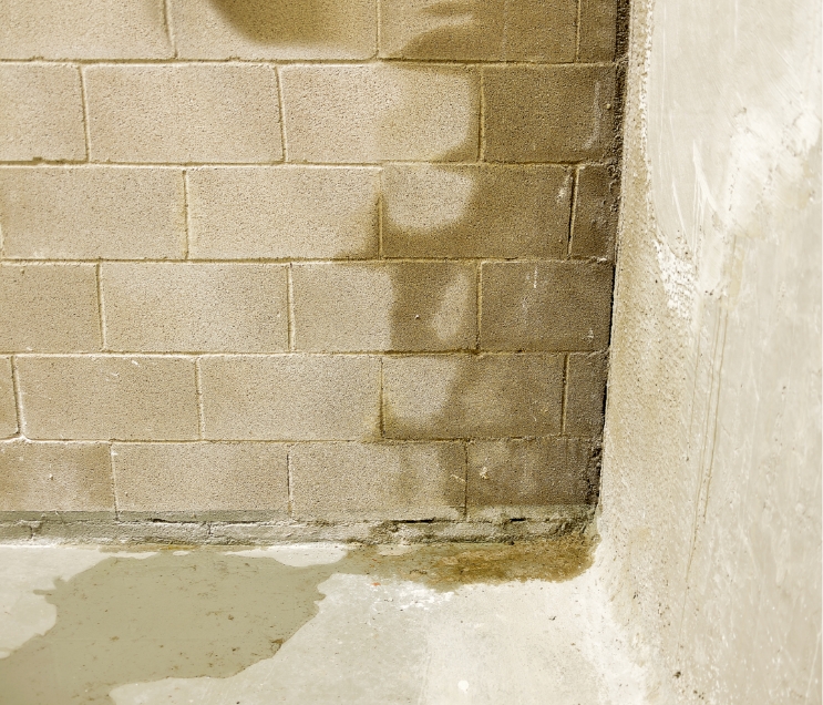 water seaping through basement wall