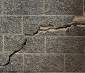 foundation crack in stone wall
