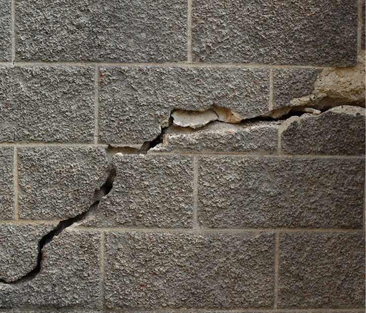 foundation crack in stone wall